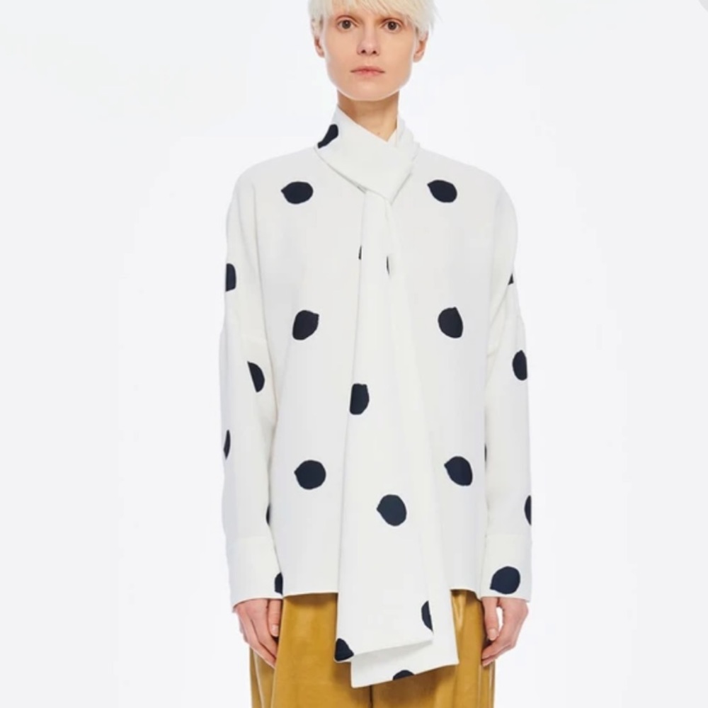Tibi Polka Dot Dolman Top Womens Sz 4 *NWT*